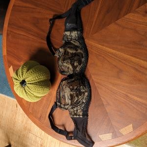 Fantasie Black and Nude Lace Bra 32F